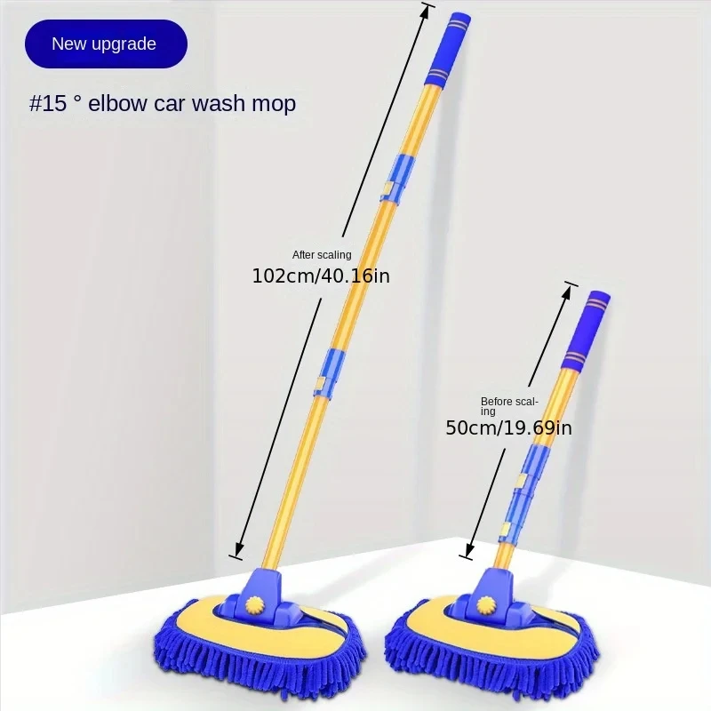 Car Cleaning Brush Car Wash Brush Telescopic Long Handle Mop Chenille Broom Detailing Adjustable Supplies Auto Accessories