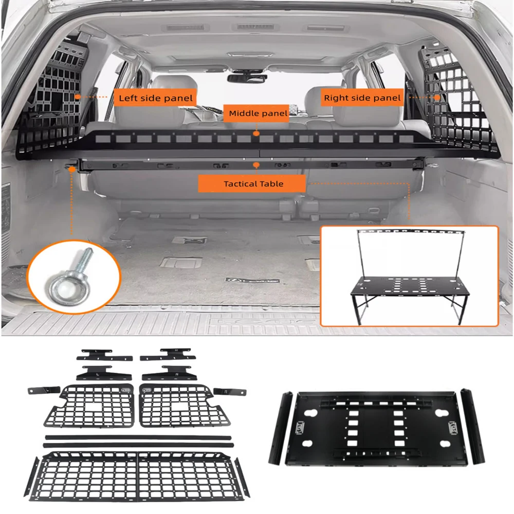 For Toyota Land Cruiser J100 LC100 FJ100 1998-2007 / Lexus LX470 Rear Molle Panel Storage Shelf Rack Trunk Roof Extension Racks