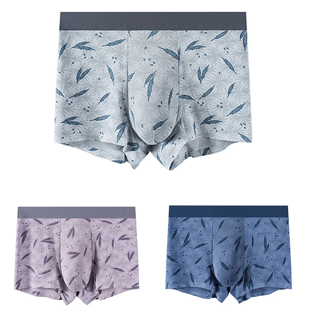 

Мужские шорты-боксеры с принтом, нижнее белье, мужские дышащие трусы, домашняя одежда, простые удобные боксеры
