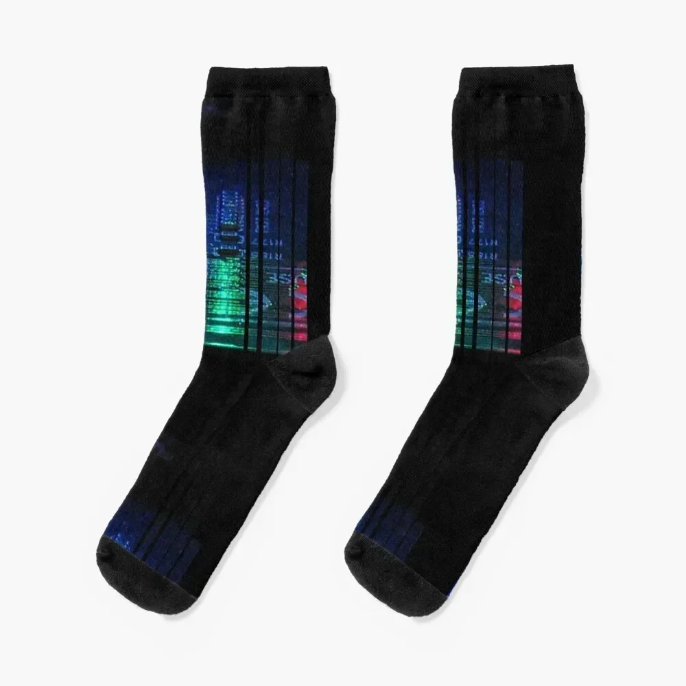 

Circuit board on computer RGB led Socks christmass gift Antiskid soccer Socks Male Women's