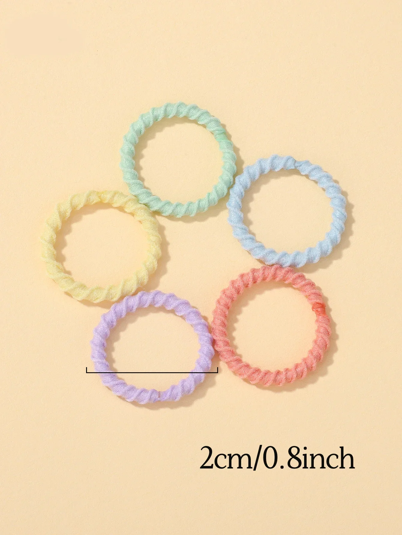 100 buah karet gelang warna-warni bayi 2cm tidak merusak rambut cincin jempol kecil benang elastis tinggi Set Scrunchies balita anak-anak