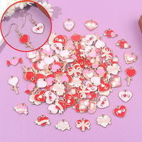 3/9/14pcs Multicolor Heart-shaped Pendants,DIY Jewelry Making,DecorativeAccessories for Valentine's Day Mother's DayThanksgiving