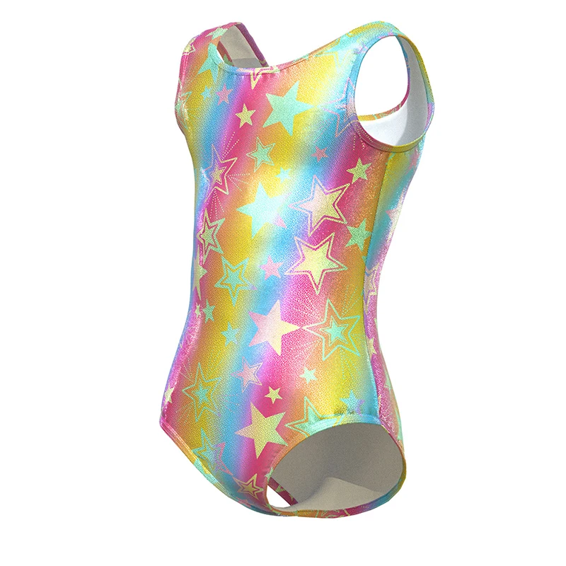 Girls Gymnastics Leotards Toddler Shiny Star Sleeveless Tank  Activewear Kids  Athletic Tumbling Outfits
