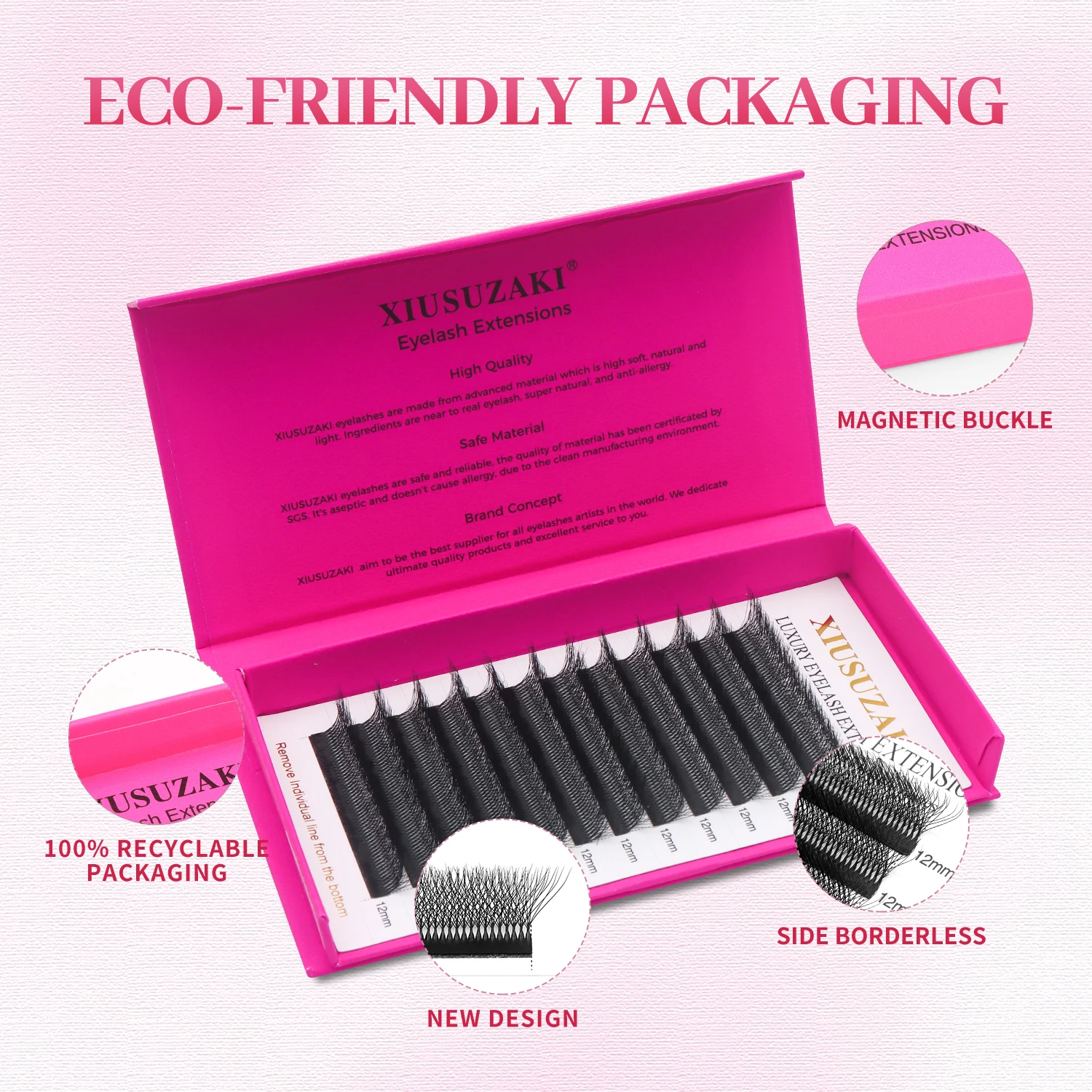 XIUSUZAKI 9D W Wimpern Schwarz Braun Vorgefertigte Fächer Wimpernverlängerungen Natürlich Weich Individuelles Volumen Falsche Wimpern Make-up-Tools