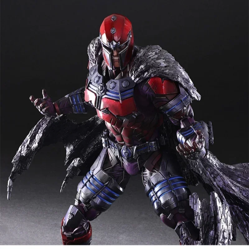 Authentic In Stock Marvel Anime  Magneto King  Max Eisenhart Super Villain Joint Movable Box Hand Model Toy Ornament Gift