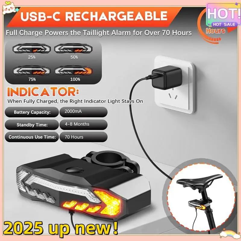 

Стильный умный задний фонарь для велосипеда с указателем поворота и стоп-сигналом, противоугонная велосипедная сигнализация с дистанционным управлением, водонепроницаемый задний фонарь для велосипеда IP65