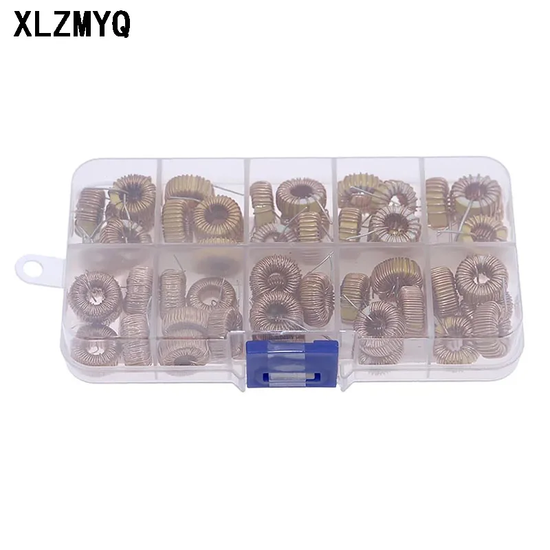 50pcs Toroid Core Inductor Wire Wind Wound DIY Kit Box 10uH 22uH 33uH 47uH 47uH 56uH 100uH 220uH 330uH 470uH Inductors