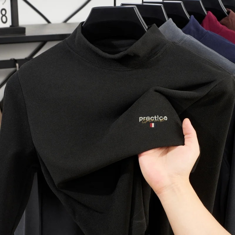 

New high-end brand men's long sleeved round neck pullover autumn fashion selling letter embroidery original Korean top T-shirt