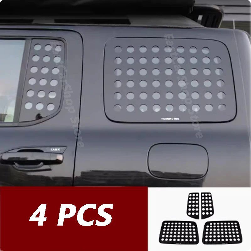 

For Great Wall GWM Tank 300 2022 2023 Car Rear Trunk Window Mesh Body Side Window Sunscreen Film Protective Mesh Accessories