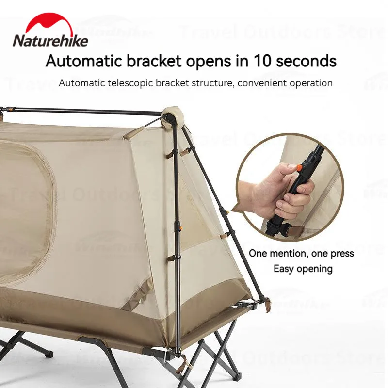 Naturehike A-Type Automatic Tent Outdoor Camping Shelters Ridge Off The Ground One Touch Tent 1-2 Persons Quick Open Waterproof