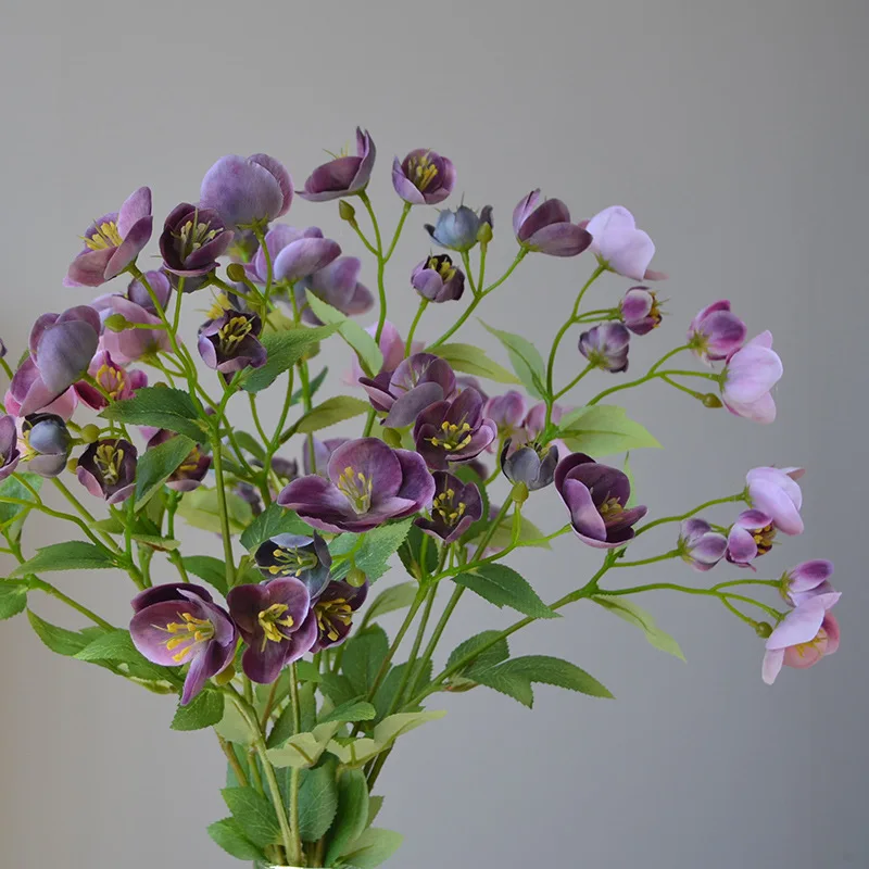 Artificial Flower Hellebore Branches Silk Winter Roses Fake Plants Home Garden Decoration Party Festival Ornament Photo Props