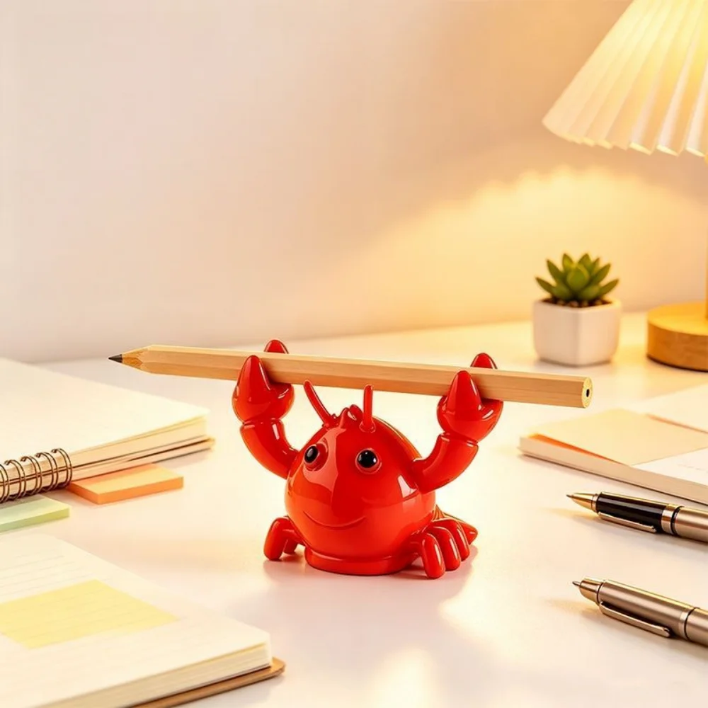 Cute Pencil Boston Lobster Pen Holder Pencil Storage Box Desktop Office Household Home Office Decoration Ornament Xmas Gift