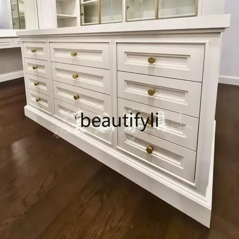 French Cream Cloakroom Nakajima White Storage Jewelry Jewelry Display Floor-to-Floor Multi-chest