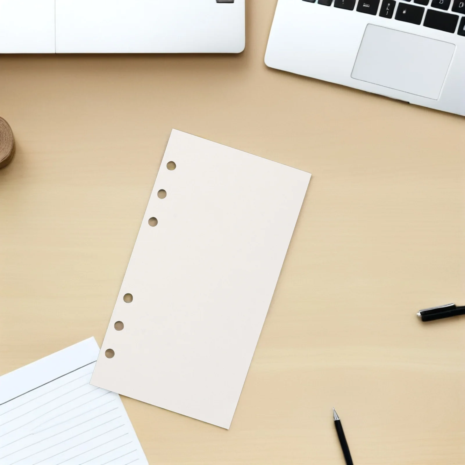 عبوات أوراق فضفاضة بفتحة A5 ورق حشو فارغ لمجلة الموثق منظمو دفاتر الملاحظات الورقية العادية باللون الأبيض #4