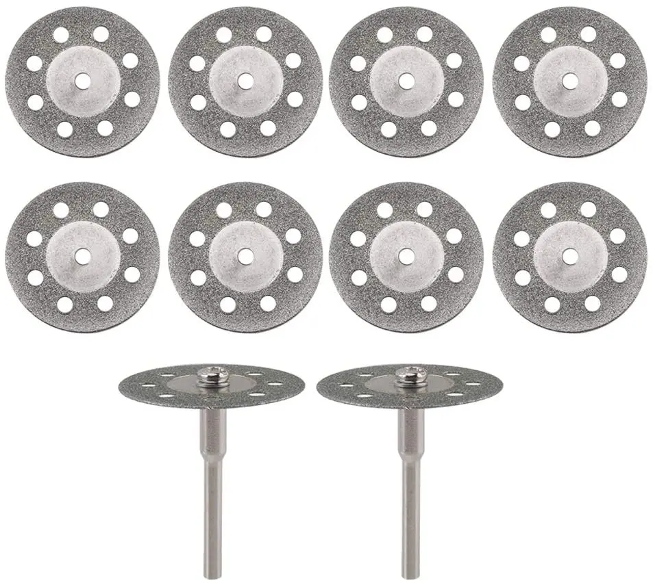 10Pcs เพชรตัดล้อ20Mm 22Mm 25Mm 30Mm 2 Mandrels สำหรับเครื่องมือโรตารี่ Dremel mini ตัดเพชร DIY เครื่องมือ