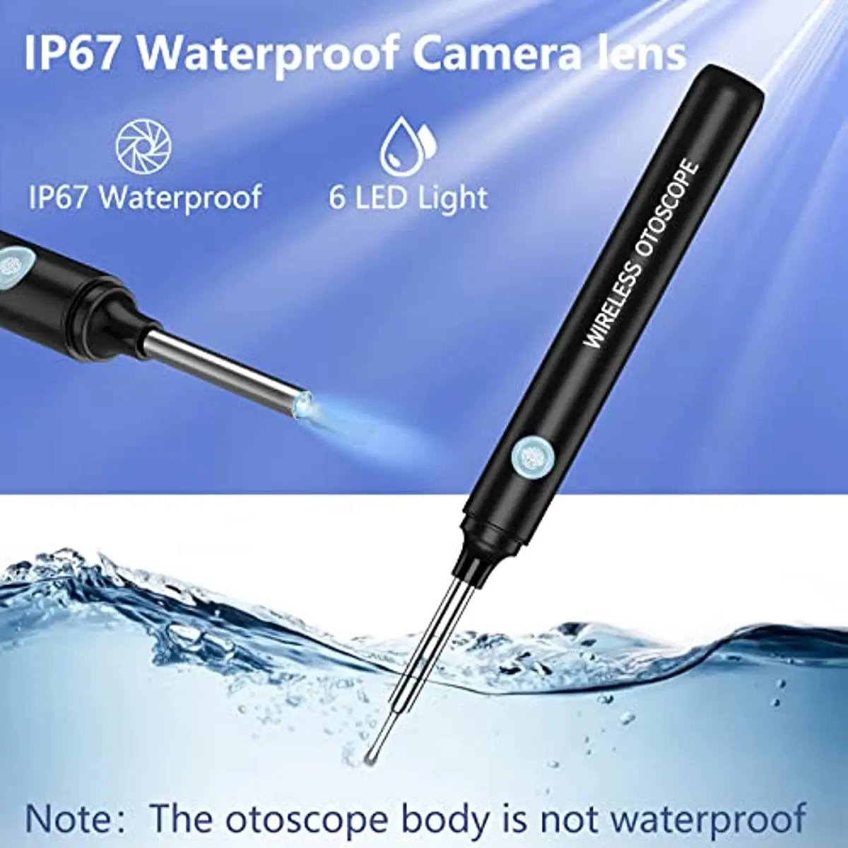 Ear Wax Removal Ear Cleaner with 1296P HD and 3.5mm Camera, Ear wax Removal Camera with 6 LED Lights, Endoscope for Man, Pets