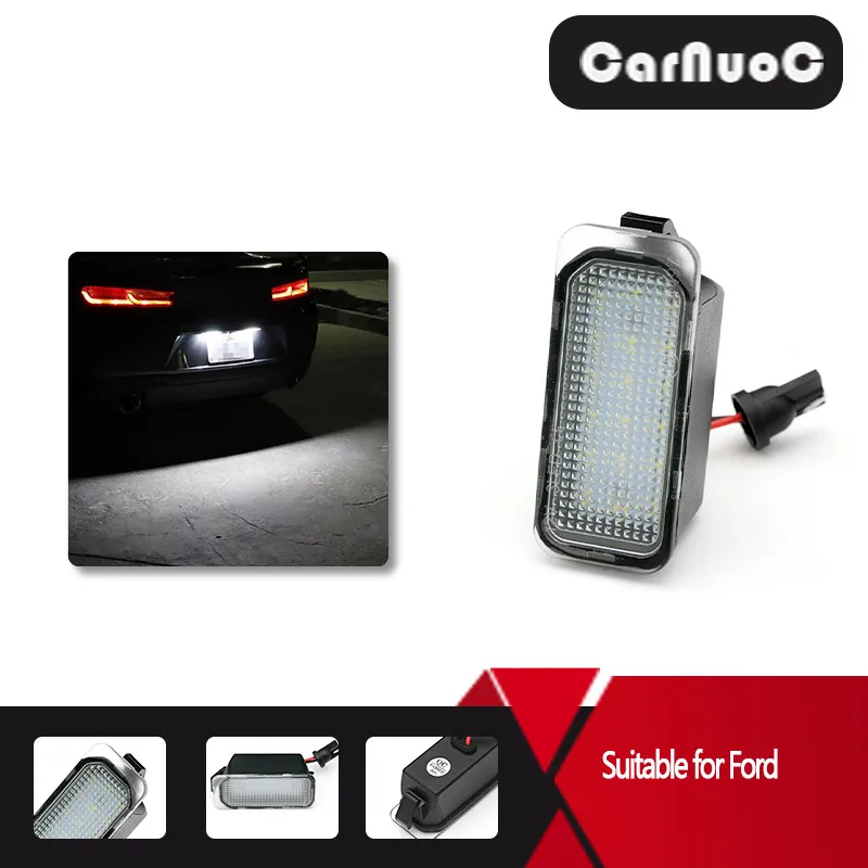 2Pcs Car LED License Plate Light 12V Car Accessories For Ford FOCUS KUGA S-MAX MONDEO MK4 MK5 MK2 MK7 FIESTA Ranger 2008-2019