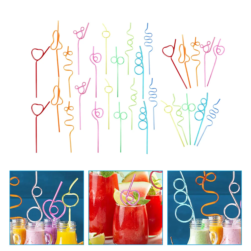 

30 pcs Creative Reusable Drinking Straws for Party Beach Theme Supplies Kids Fun Plastic Bendable Smooth Bar Accessories
