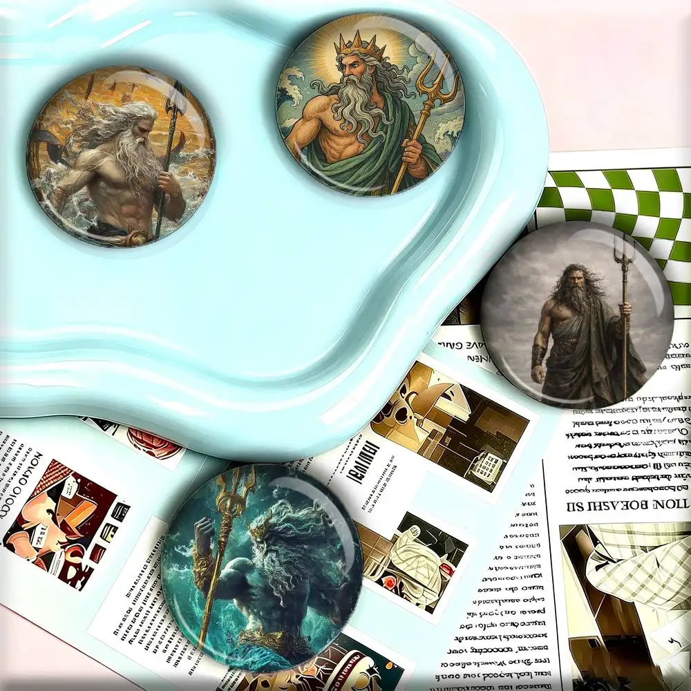 Son Daughter of Poseidon Greek 25 32 44 58 75mm Badges Personalized Round Brooches Pins Accessory Gift