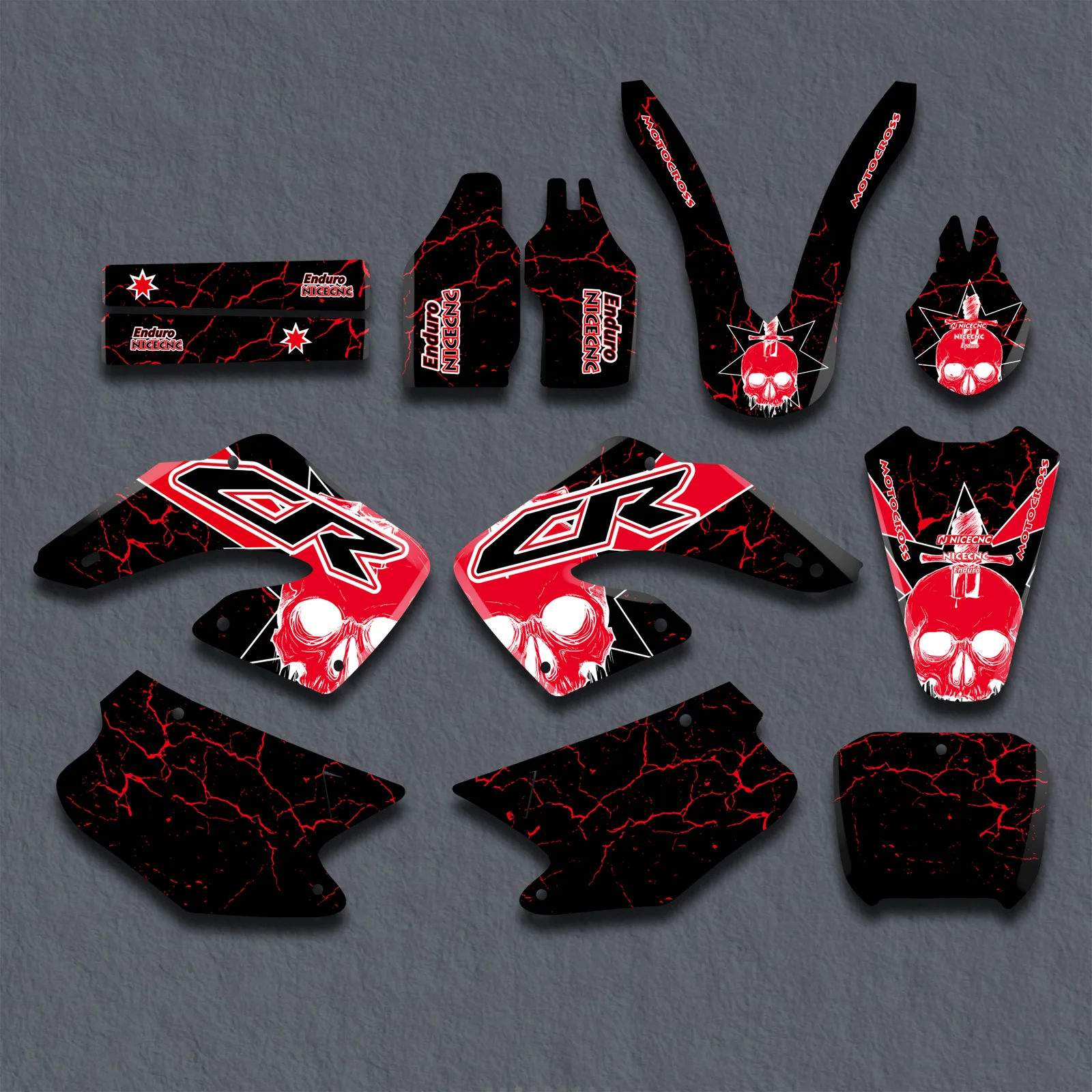 

NiceCNC For Honda CR 125 CR 250 CR125 CR250 2000 2001 Motorcycle Fairing Graphics Background Decals Stickers Kit Customize