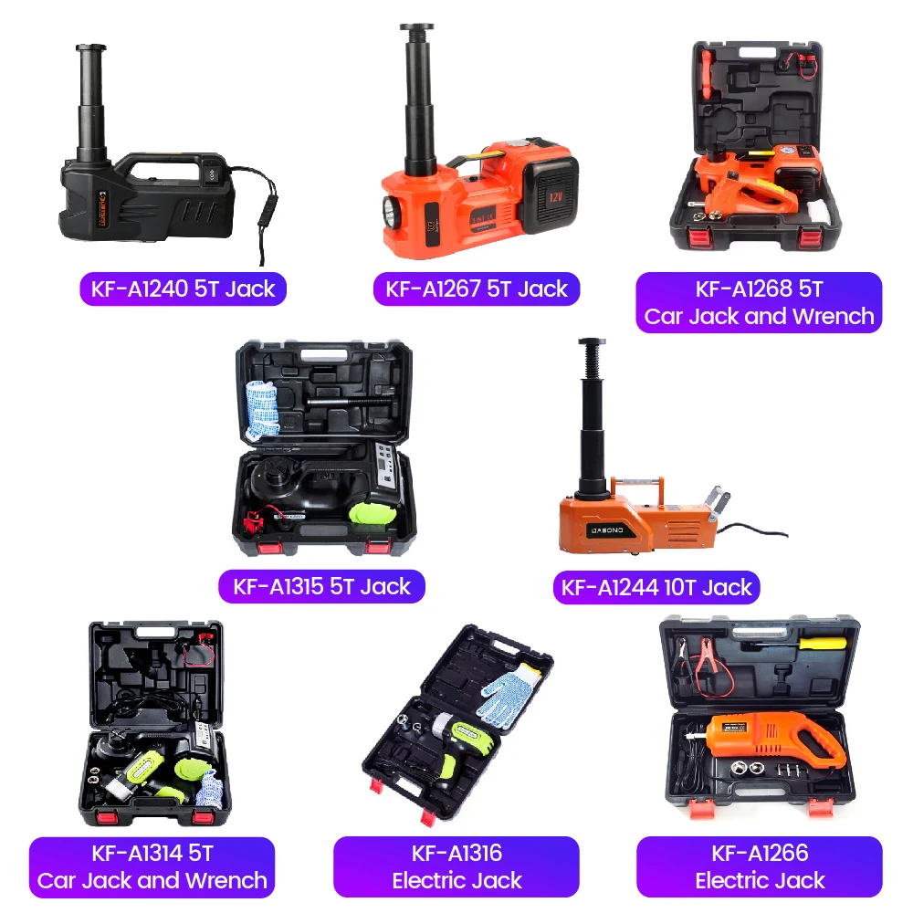 12 فولت 2/3/5/10 طن قوة تصنيف 13A ماكس. السيارة الحالية الإطارات الكهربائية رفع مقابس السيارات مع المفتاح الكهربائي تأثير