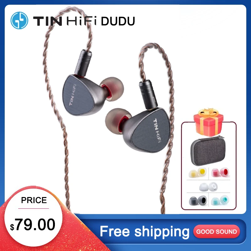 TINHIFI DUDU-auriculares intrauditivos con cable, dispositivo de 13mm, unidad magnética plana, interfaz desmontable de 2 pines, enchufe de 3,5mm, HiFi, música, IEM