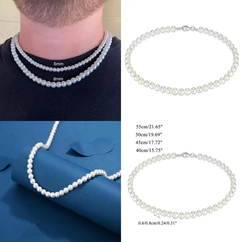 

652F Pearl Choker Necklace Pearl Clavicle Chain Wedding Pearl Necklaces For Brides Round Baroque Pearl Necklace