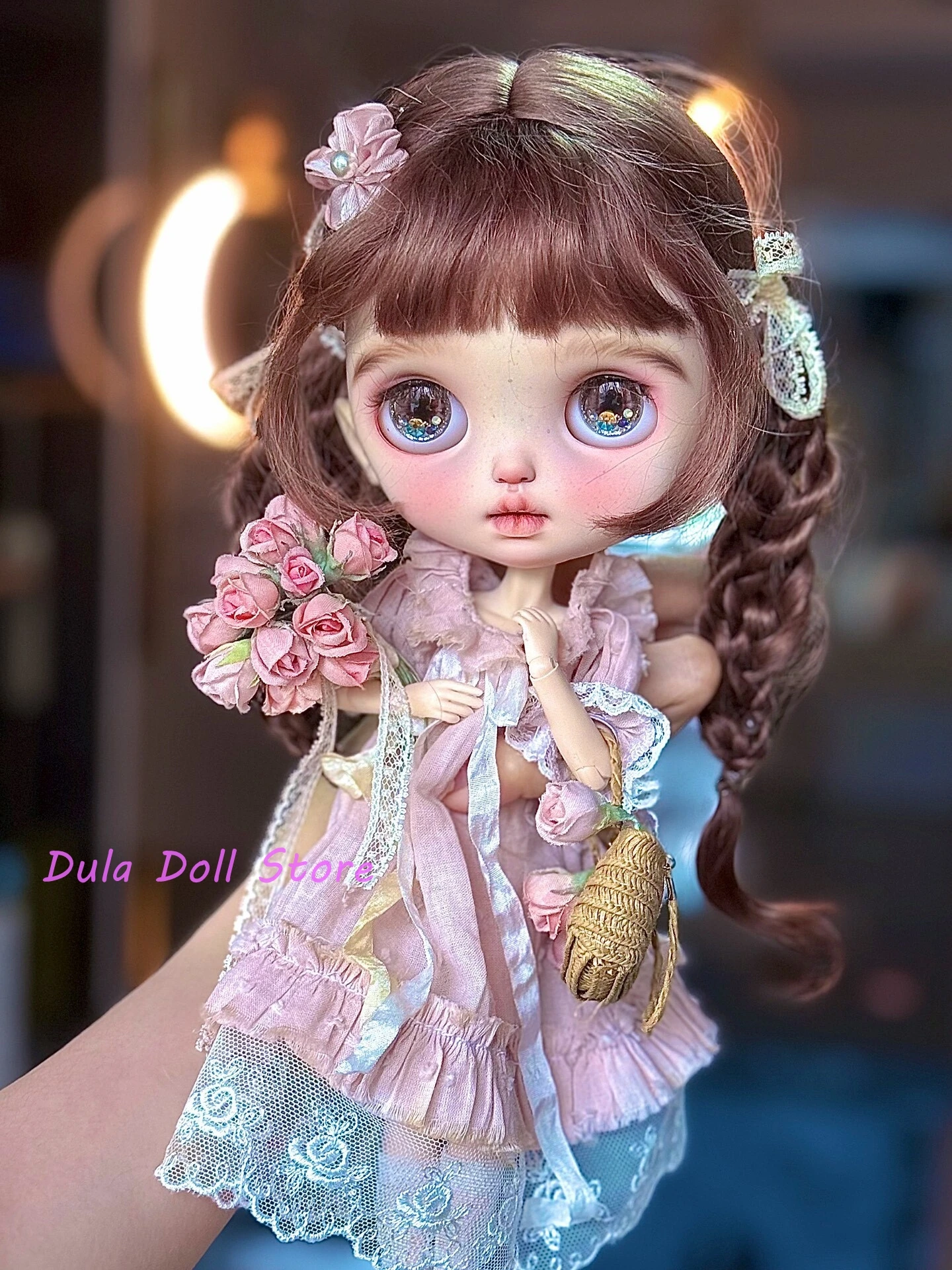

Dula Doll Clothes for Blythe Landoudou Landazz ob24 ob22 Licca 1/6 Doll Milk scented peach pajamas in vintage pink