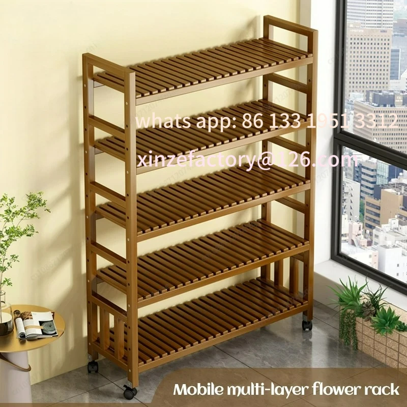 

Customizable Indoor Balcony Plant Flower Rack Simple Removable Garden Pot Storage Rack Vertical