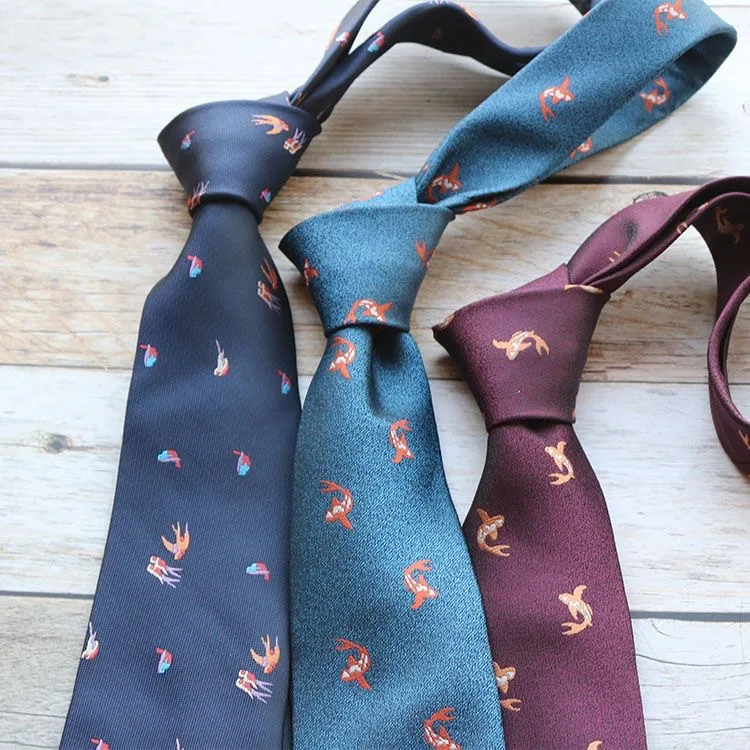 

Men's small patterned tie, men's formal attire, business 8cm, fashionable, casual, retro coffee colored tie, cartoon tie