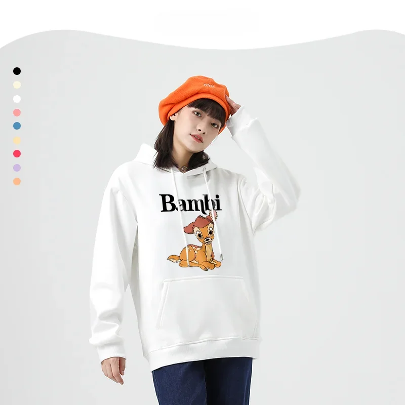 Deer Bambi Sweater Disney Peripheral 2024 New Women\'s Hooded Jacket Long Sleeve Loose Dies Kawaii Clothes Hoodie Bape18-24y