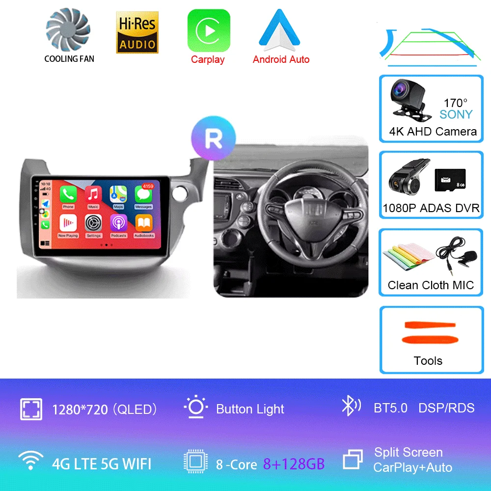 For Honda Jazz 2 GG 2008 - 2014 Fit 2 GE GP GE 2007 - 2014 GPS Car Radio Navigation Multimedia Video Player Stereo BT Android 16 image 3