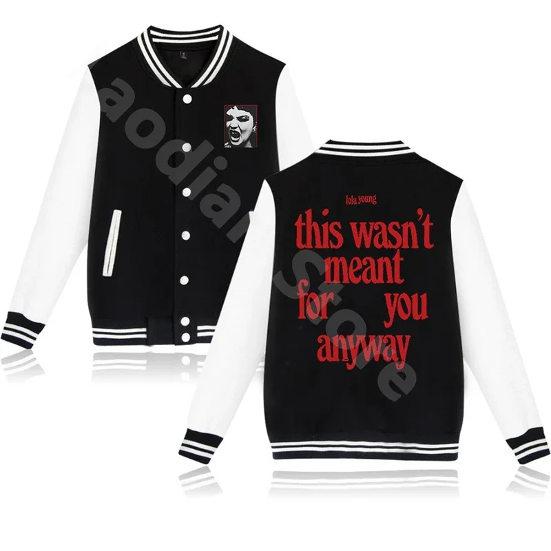 

Lola Young This Wasn't Meant You Anyway Baseball Jacket Casual Vintage Jackets Hip Hop Baseball Uniform Harajuku Clothing