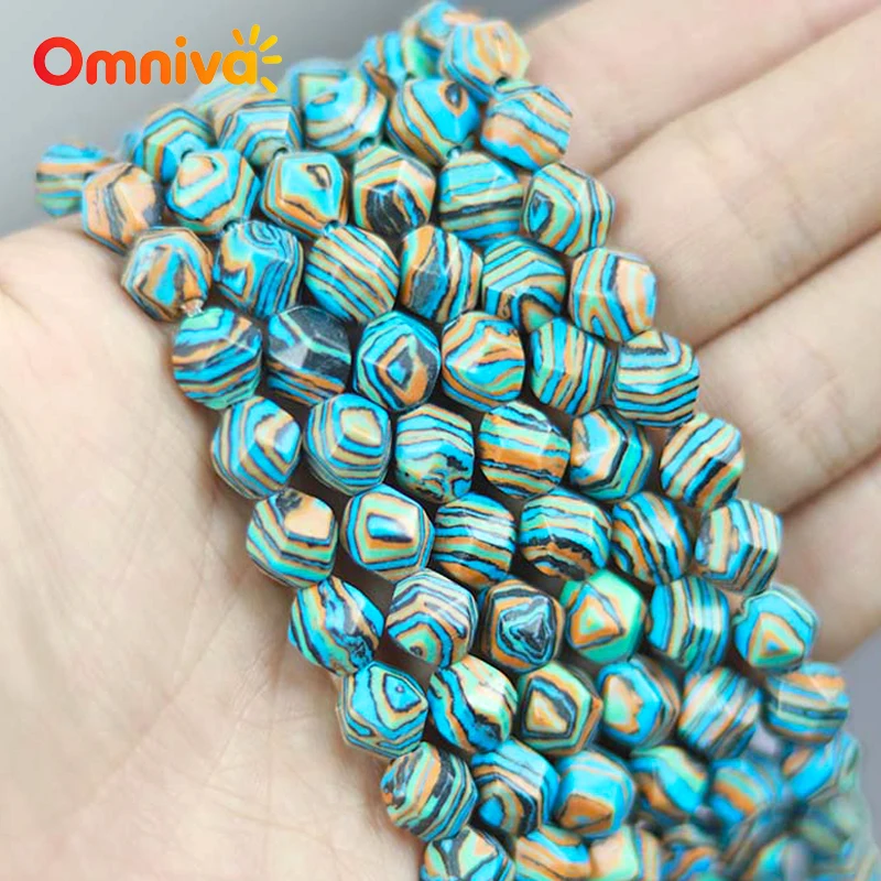Natural Stone Faceted Blue yellow black peacock Beads For Jewelry Making DIY keychain Earrings Accessories 15 '' Strand 6/8/10MM - view 2
