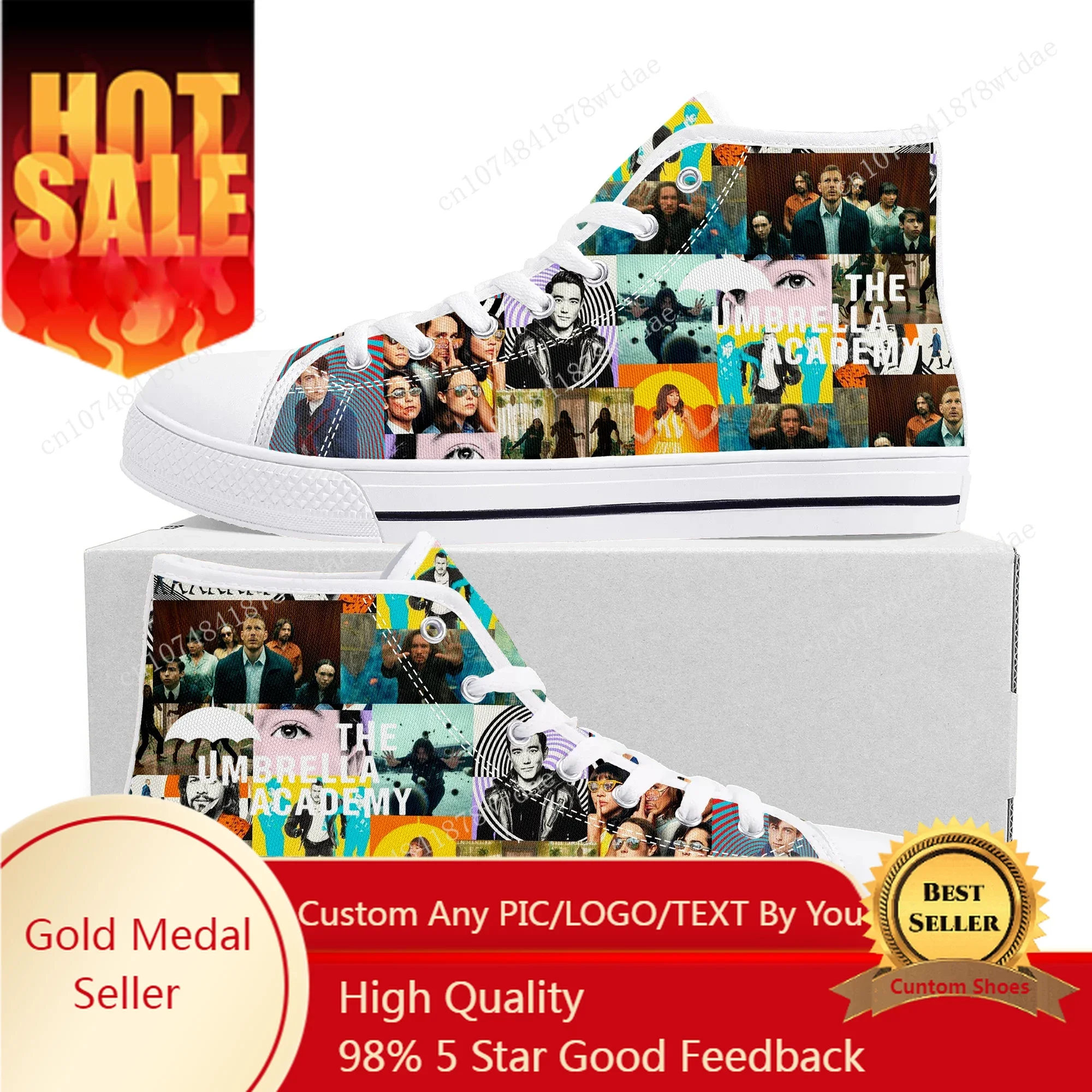 

The Umbrella Academy High Top Sneakers Mens Womens Teenager High Quality Canvas Sneaker Comics Manga Couple Customized Shoes