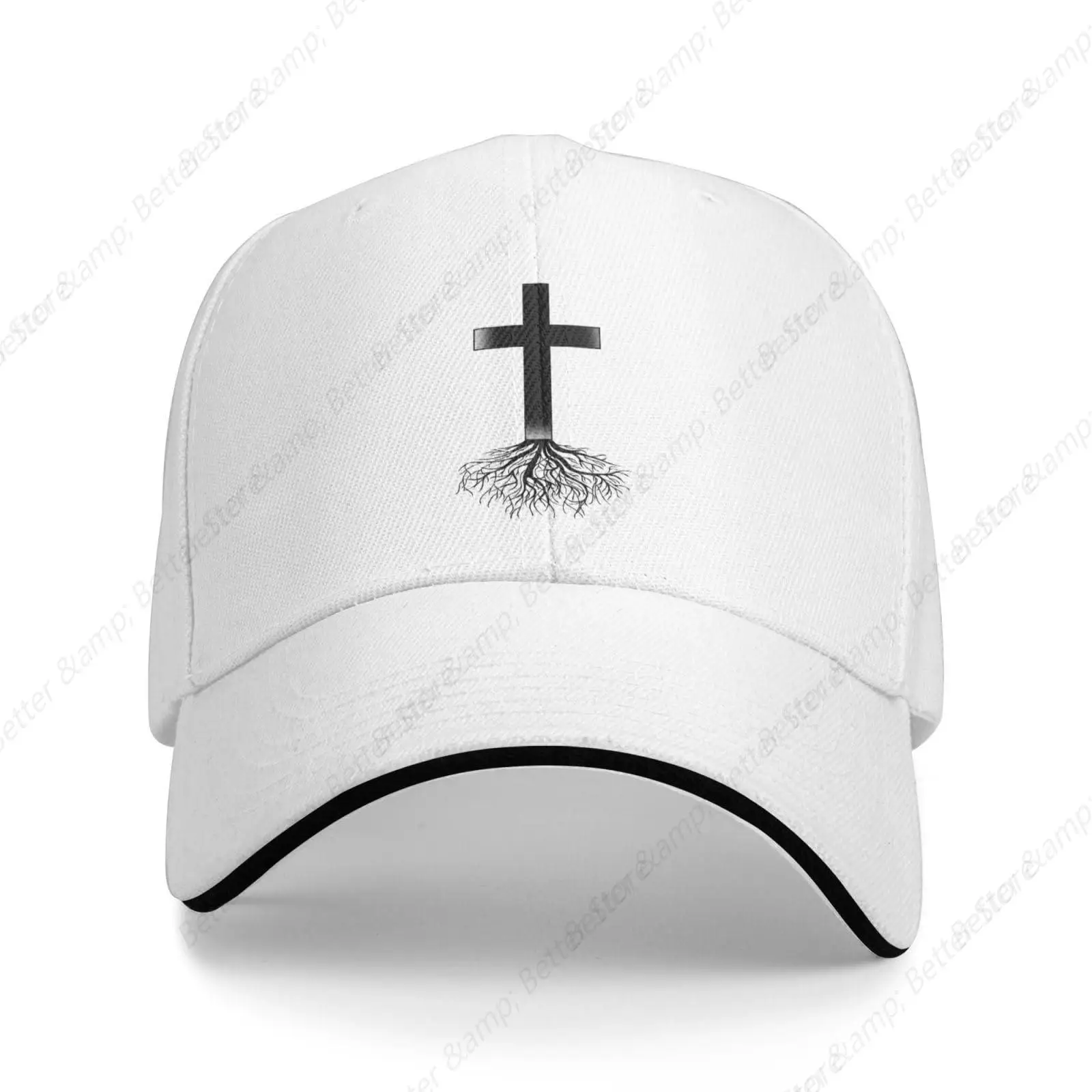 Christian Cross Roots Jesus Christ Washed Men's Baseball Cap Cycling Trucker Snapback Caps Dad Hat Golf Hats