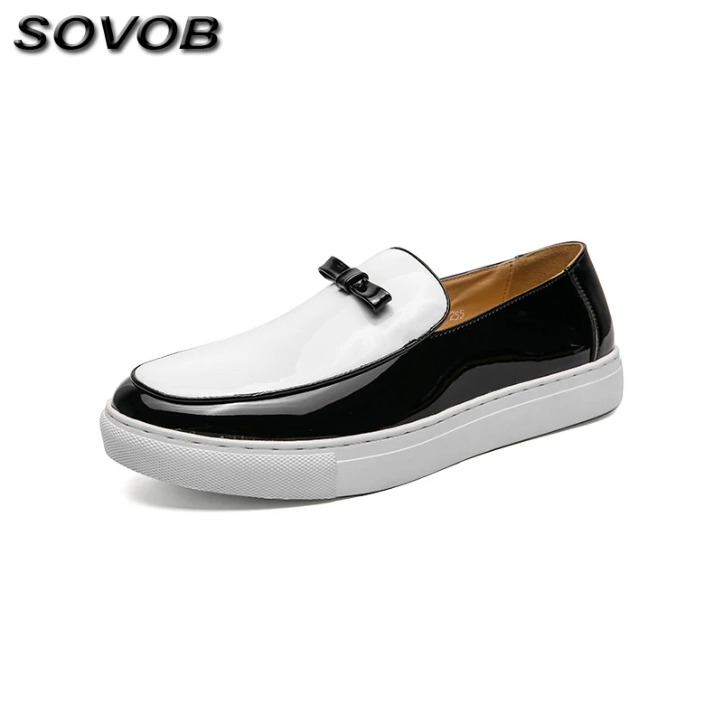 

Fashion Bright Men's Loafers Big Size 38-47 Casual Business Leather Shoes For Men Comfy Slip-On Dress Shoes Man zapatos de cuero