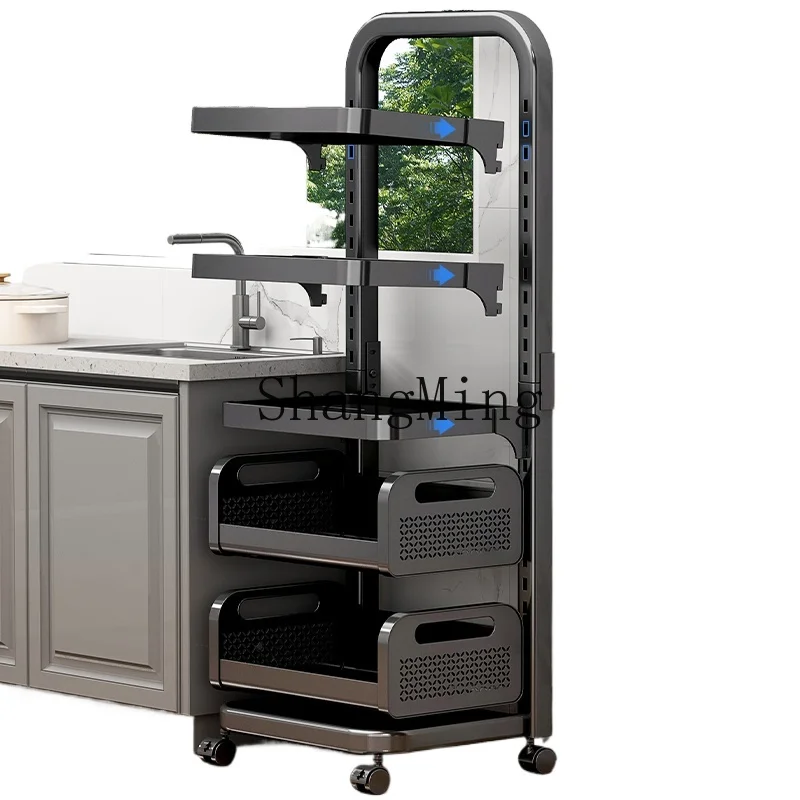 

CL kitchen multi-functional storage rack household floor-to-ceiling multi-layer fruit and vegetable basket trolley