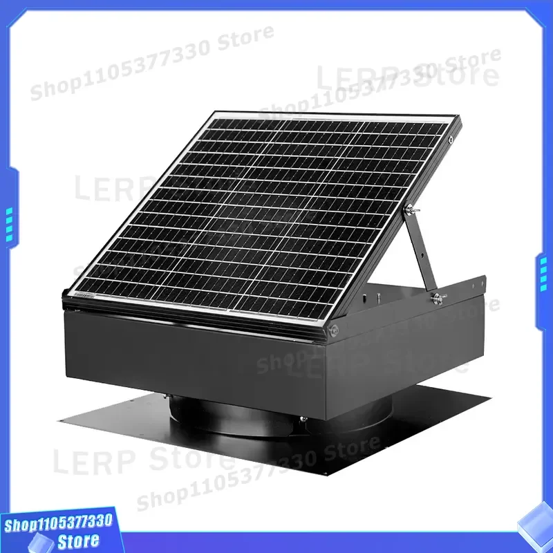 40W Brushless DC Roof Exhaust Fan 14 Inch with Adjustable Solar Panel and Power Adapter New Design for Home Ventilation