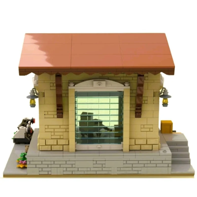 977 قطعة MOC مستودع السكك الحديدية نموذج مدرب ألعاب البناء كتل هدايا عيد الميلاد العمارة تجميع لتقوم بها بنفسك عيد ميلاد الإبداعية