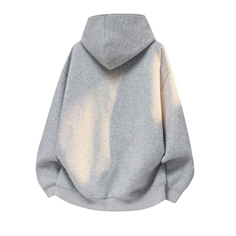 ARENS American Fashion New Button Zipper Design Hoodie With Asymmetric Structure Trendy Loose High Collar Cardigan Sweatshirt