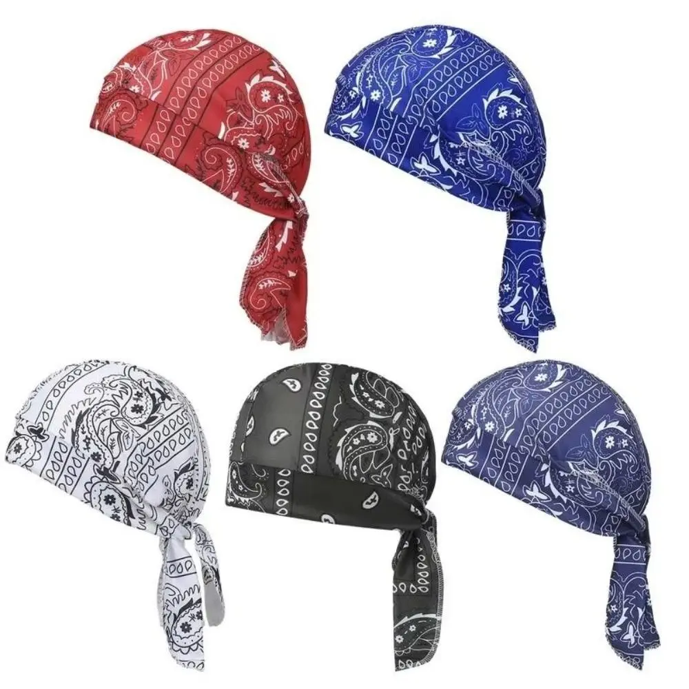 New Paisley Print Hijab Caps Quick Dry Breathable Bandana Headscarf Comfortable UV Protection Bandana Hat Sports