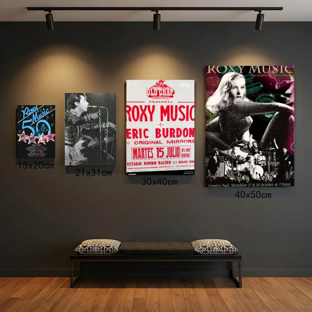 band R-Roxy Music-C Poster Peel and Stick Wall Art for Cafe Office Bar and Home Decoration