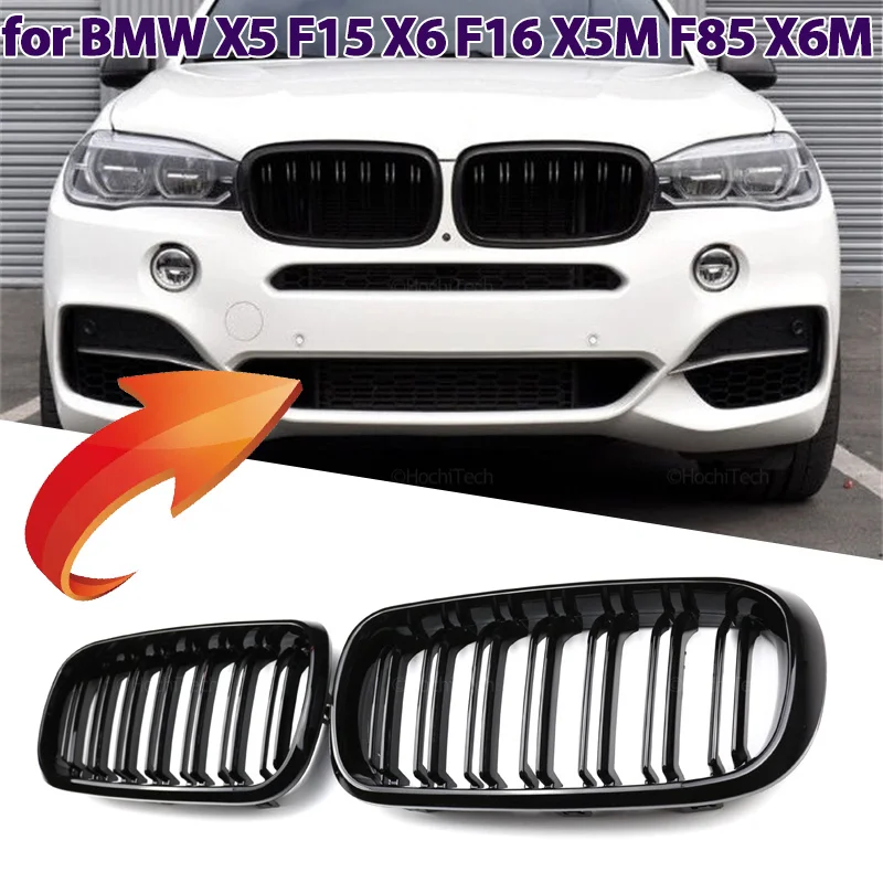 

High Quality Front Bumper Kidney Grille For BMW X5 F15 X6 F16 X5M F85 X6M F86 Replacement Double Slat Black Grilles Accessories