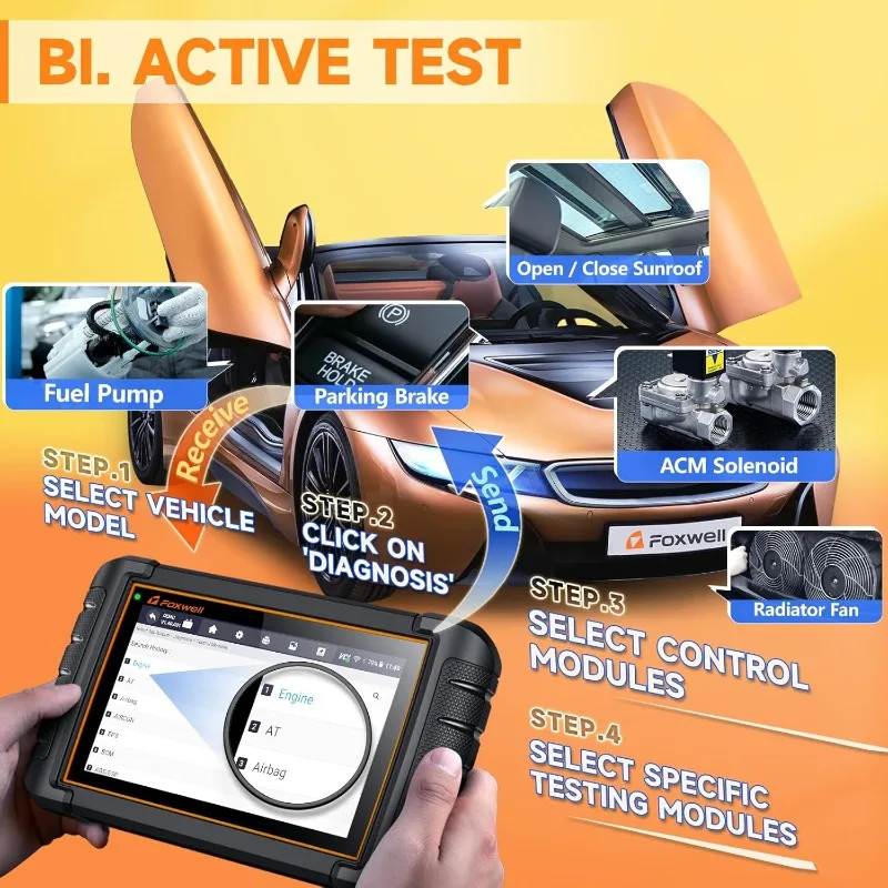 

Scanners NT809BT Bidirectional Scan Tool, All System Scanner for Cars with 30 Maintenances, Wireless Code Reader