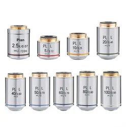 Professional 2.5X - 100X Long Working Distance Infinity Metallographic Biological Microscope Objective Lens RMS Plan Objectives