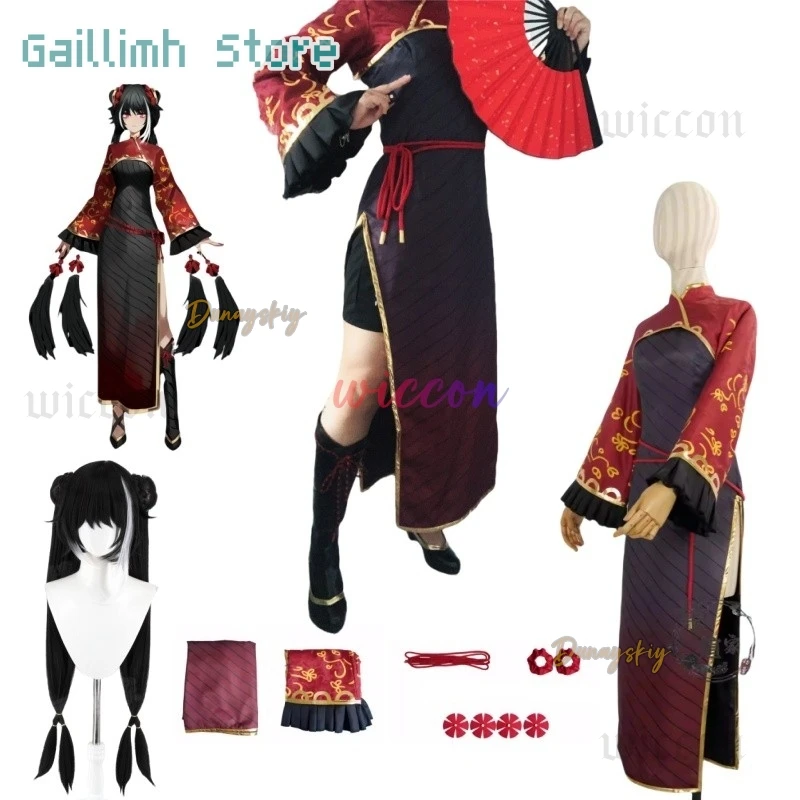 

Limbus Cosplay Anime Limbus Jia Xichun Cospaly The Dream Ending Woman Cheongsam Outfits Halloween Party Uniform Suit for women