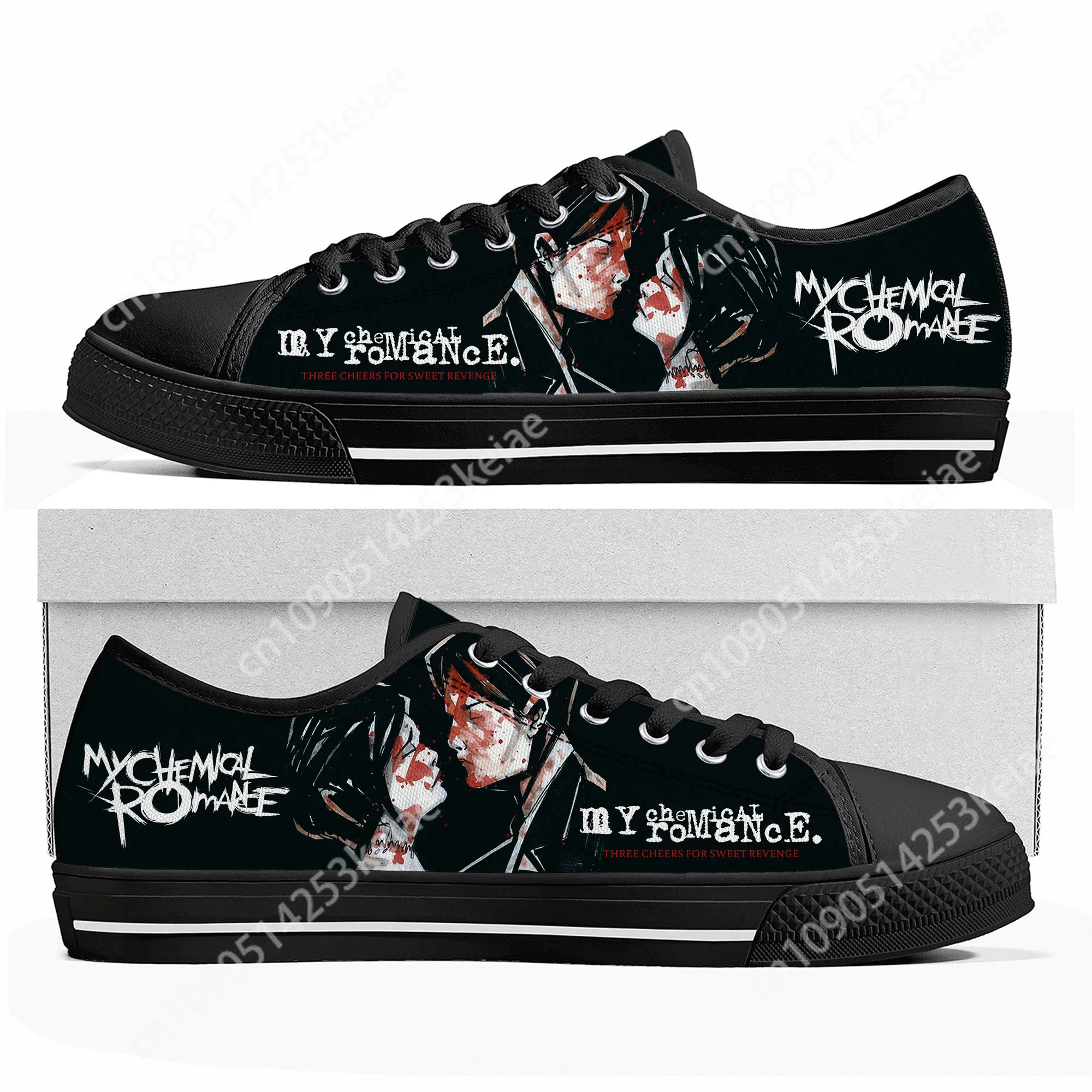 My Chemical Romance Rock Band Low Top High Quality Sneakers Mens Womens Teenager Canvas Sneaker Casual Couple Shoes Custom Shoe