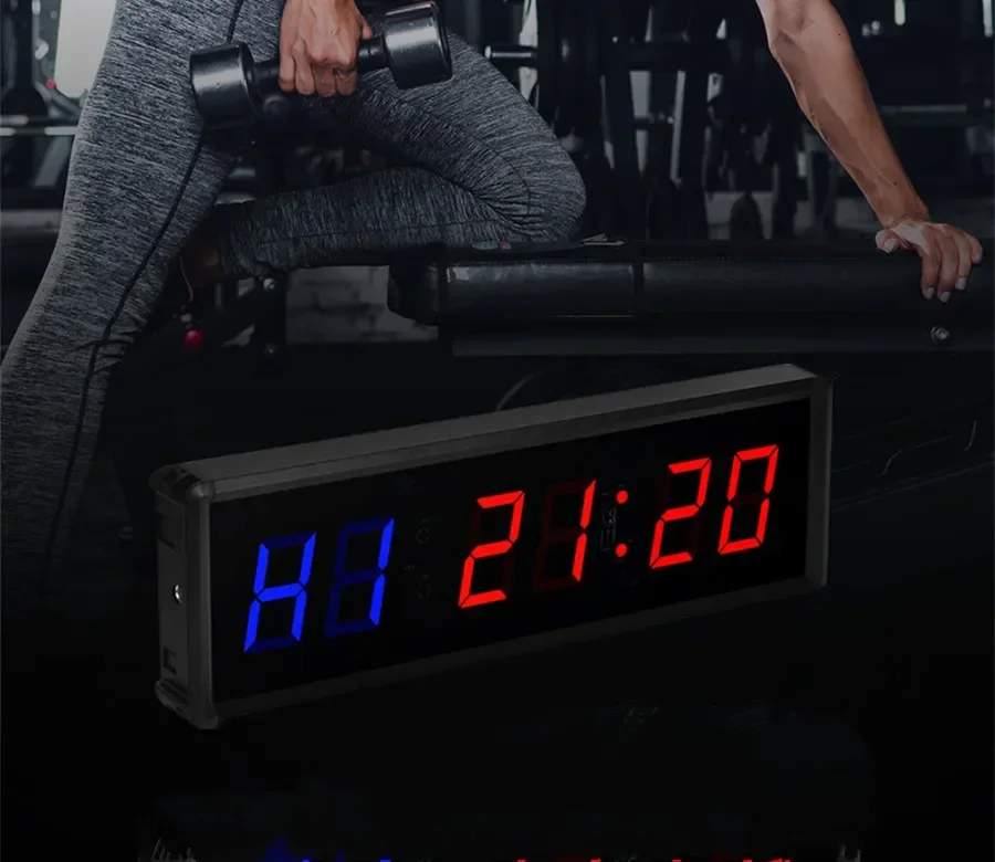 High Performance Led Digital Fitness Timer 1.5" Sports Alarm Clock Large Gym Countdown