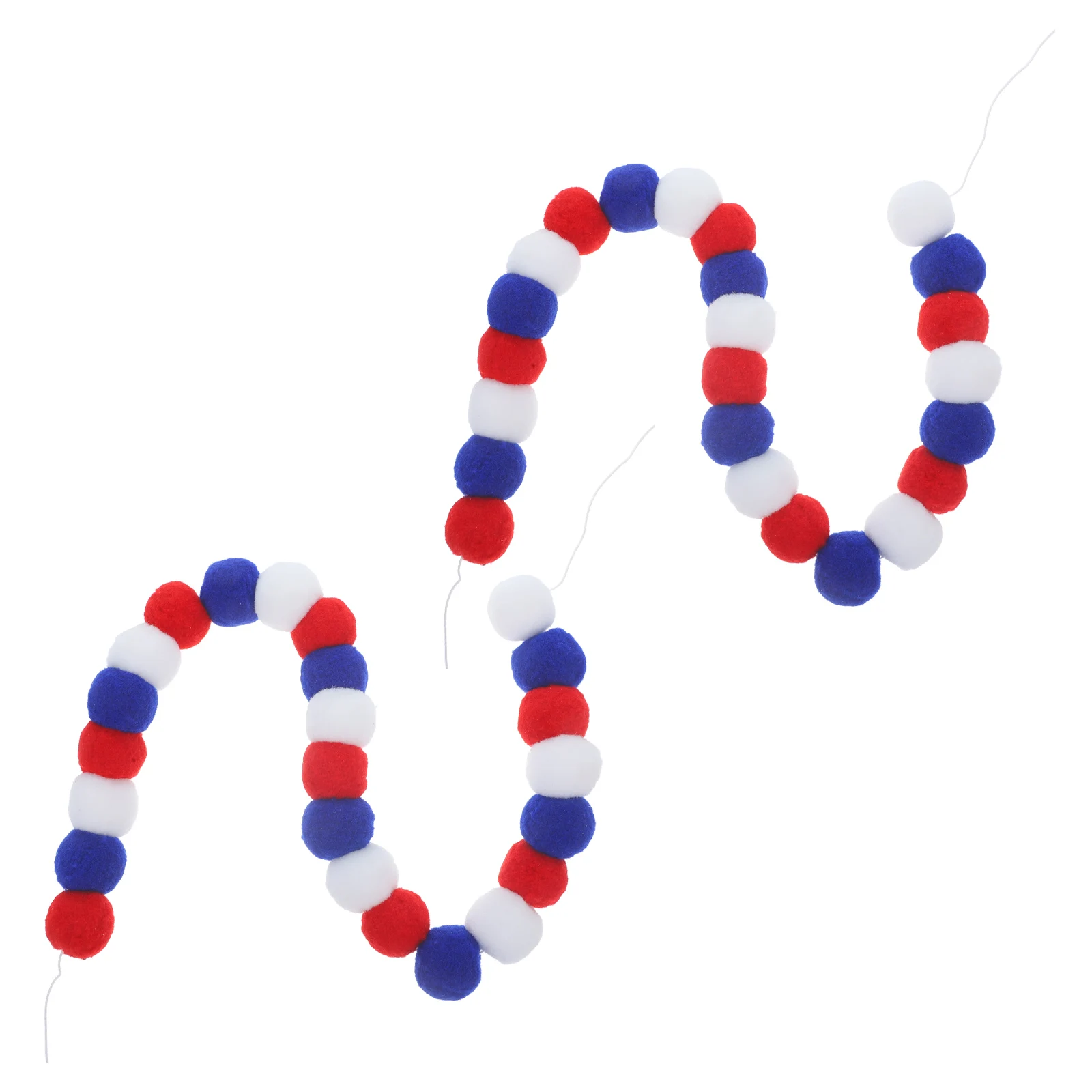 

2pcs Patriotic Pompom Banner Pompom Ball Garland Independence Day Decoration Party Favors Festival Hanging Ornament Household